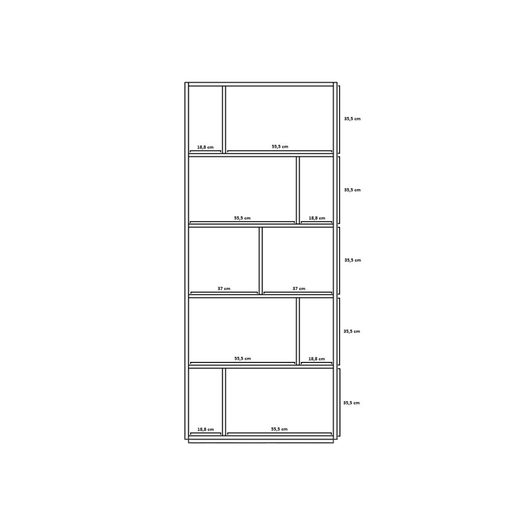 Libreria Herdasa effetto noce e verde 191x80x32