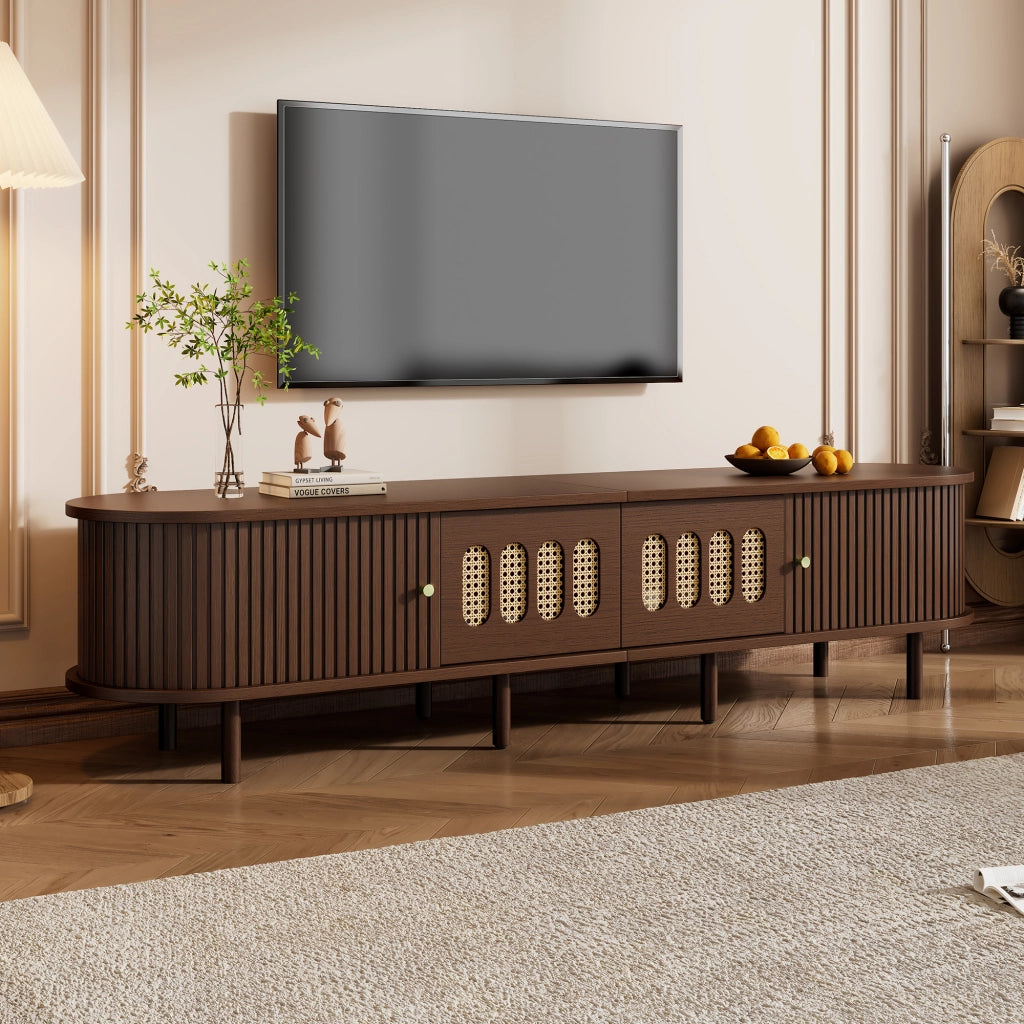 Mobile porta tv 180 cm noce scuro con due cassetti