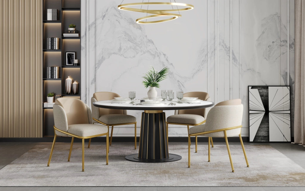 SEDIA da pranzo moderna Set da 4 pezzi Beige e Khaki con gambe inclinate