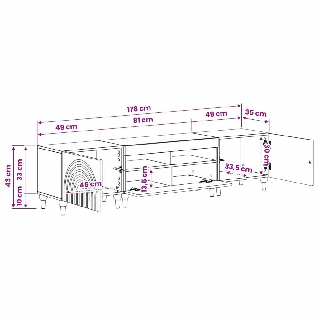 Mobile TV LED a 3 pezzi Nero Legno ingegnerizzato 3416496