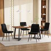 Set sala da pranzo 5 pezzi in MDF effetto noce e velluto