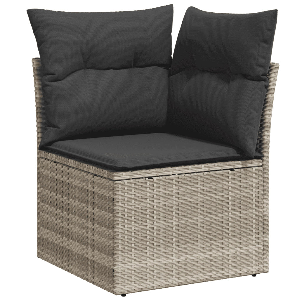 Set Divani da Giardino 7pz con Cuscini Grigio Chiaro Polyrattan 3264438