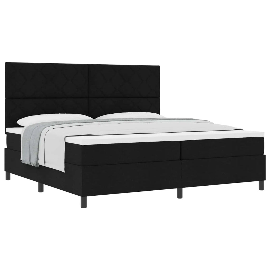 Letto a molle con materasso Nero 200 x 200 cm Tessuto 3339492
