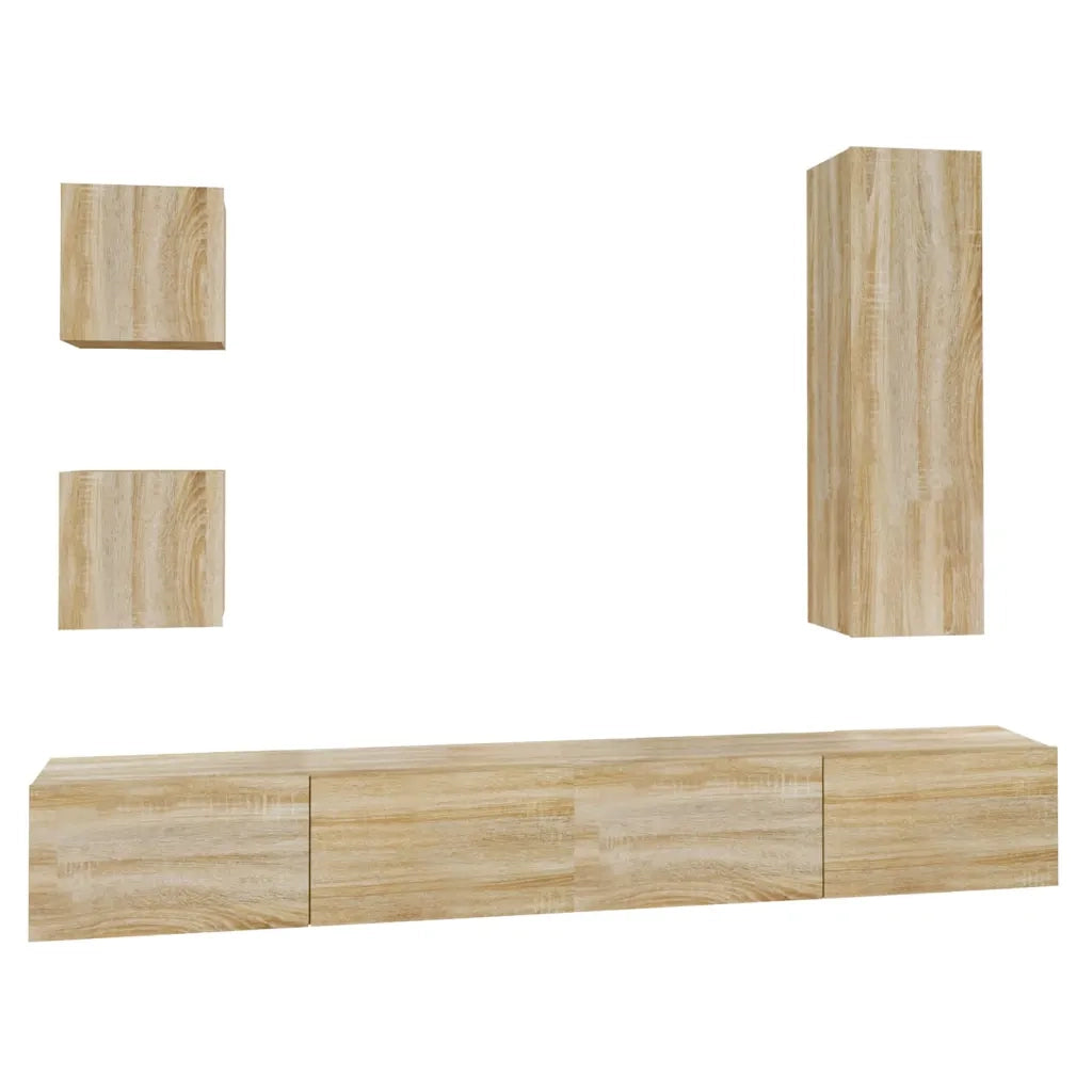 Set di Mobili Porta TV 5 pz-Set di 5 Credenza per TV Rovere Sonoma in Legno Multistrato 359926