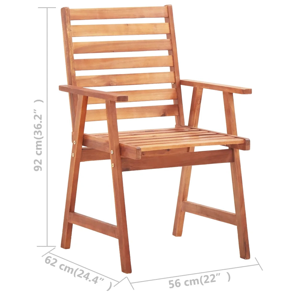 Sedie da Pranzo da Esterni con Cuscini 4 pz Massello di Acacia 3078339