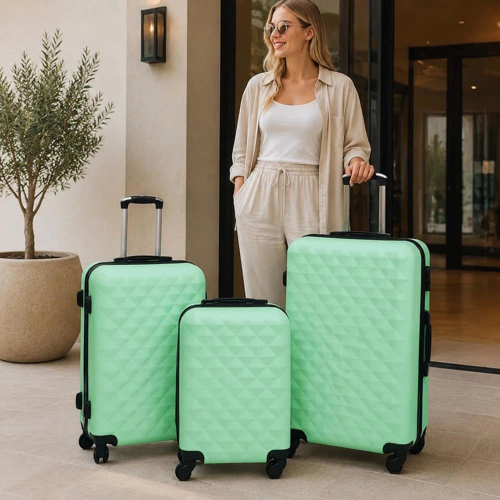 Hard-shell Trolley Set 3 Pcs. Mint Green ABS