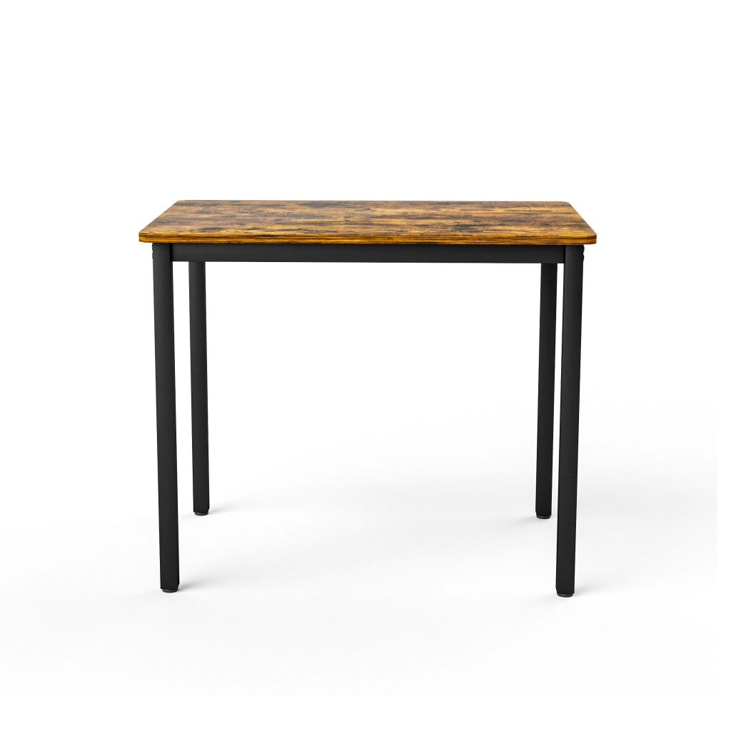 Tavolo da Pranzo con 2 Panche ¨C MINIMAL ¨C Legno Marrone Rustico e Nero
