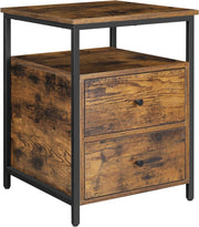Comodino rustico marrone Valora con cassetti in stile loft