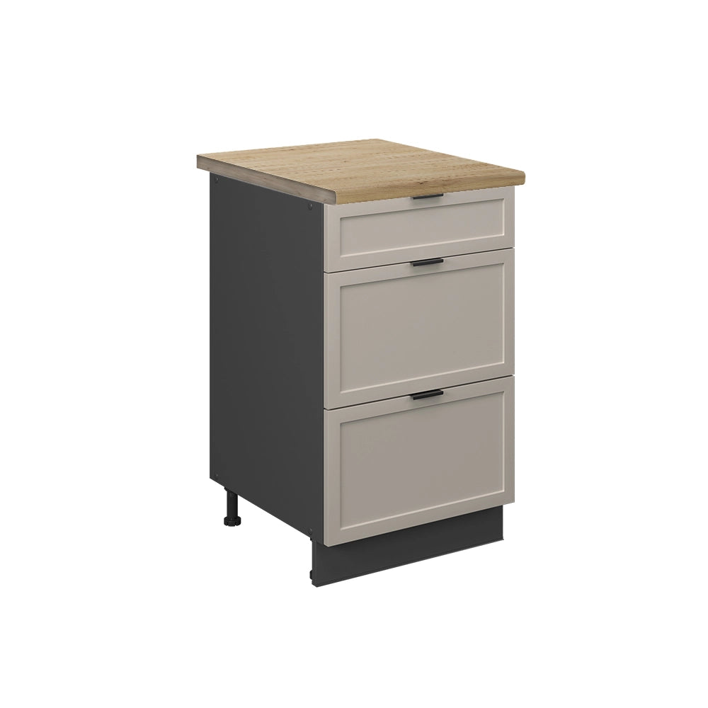 Mobiletto base per cucina Fame-Line GrigioBeige/Antracite 50 cm, PL Rovere Vicco