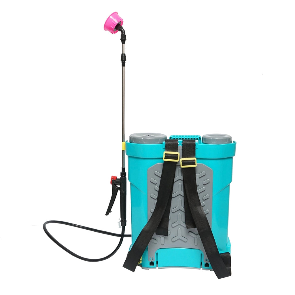 Pompa di spruzzatura, vermorel elettrico con serbatoio da 20L, batteria 12V/8Ah, 4 ugelli, portata 4 l/min, pressione 6.8 bar THOR