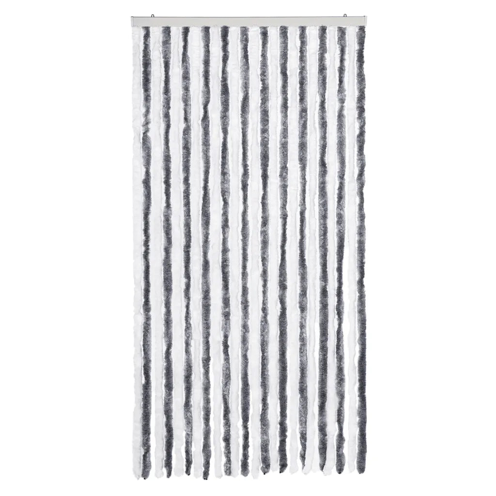 Tenda Antimosche-Zanzariera Grigia e Bianca 100x230 cm in Ciniglia