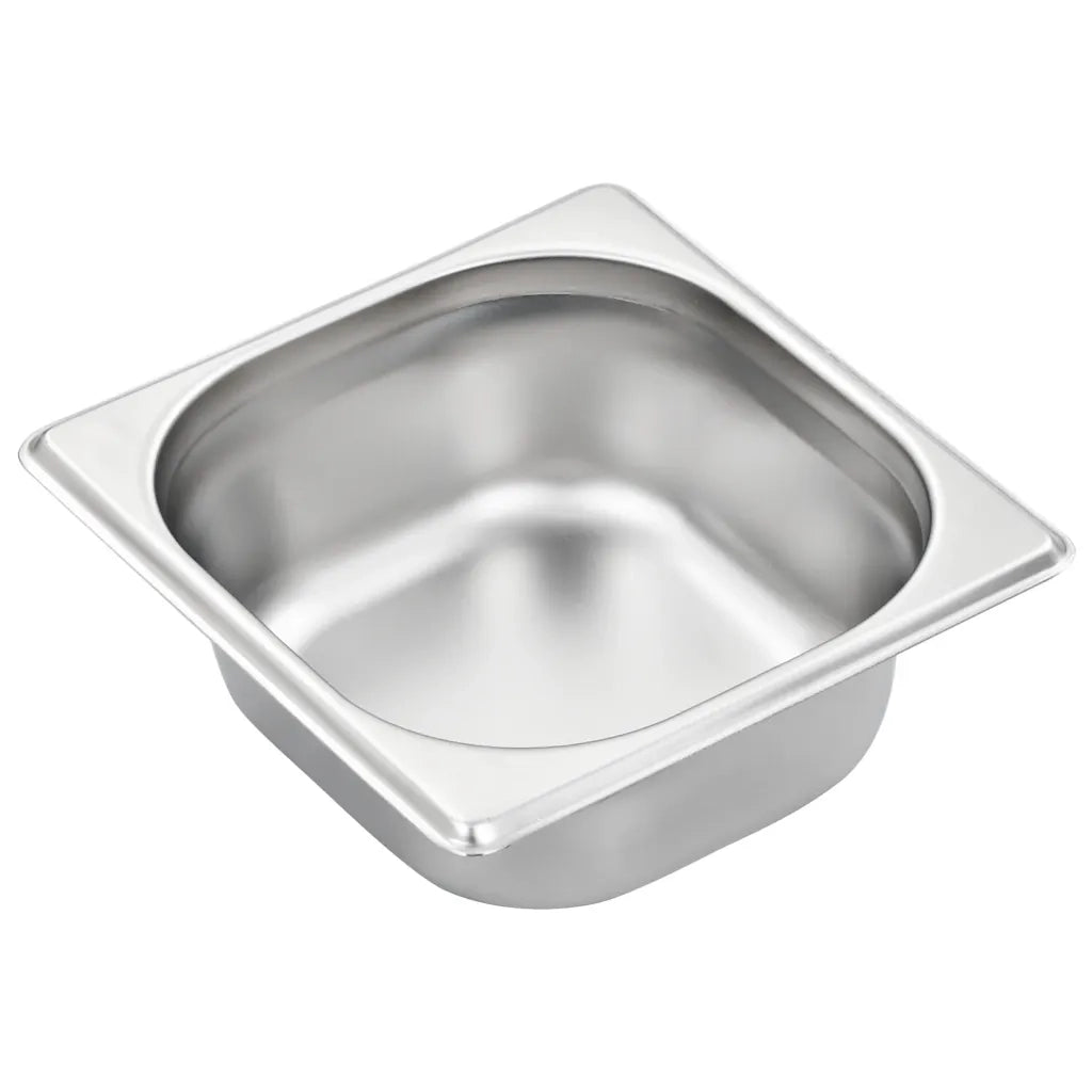 Set di 12 contenitori gastronorm impilabili 176 x 162 x 65 mm pratici da cucina in acciaio inossidabile argentato 02_0046003