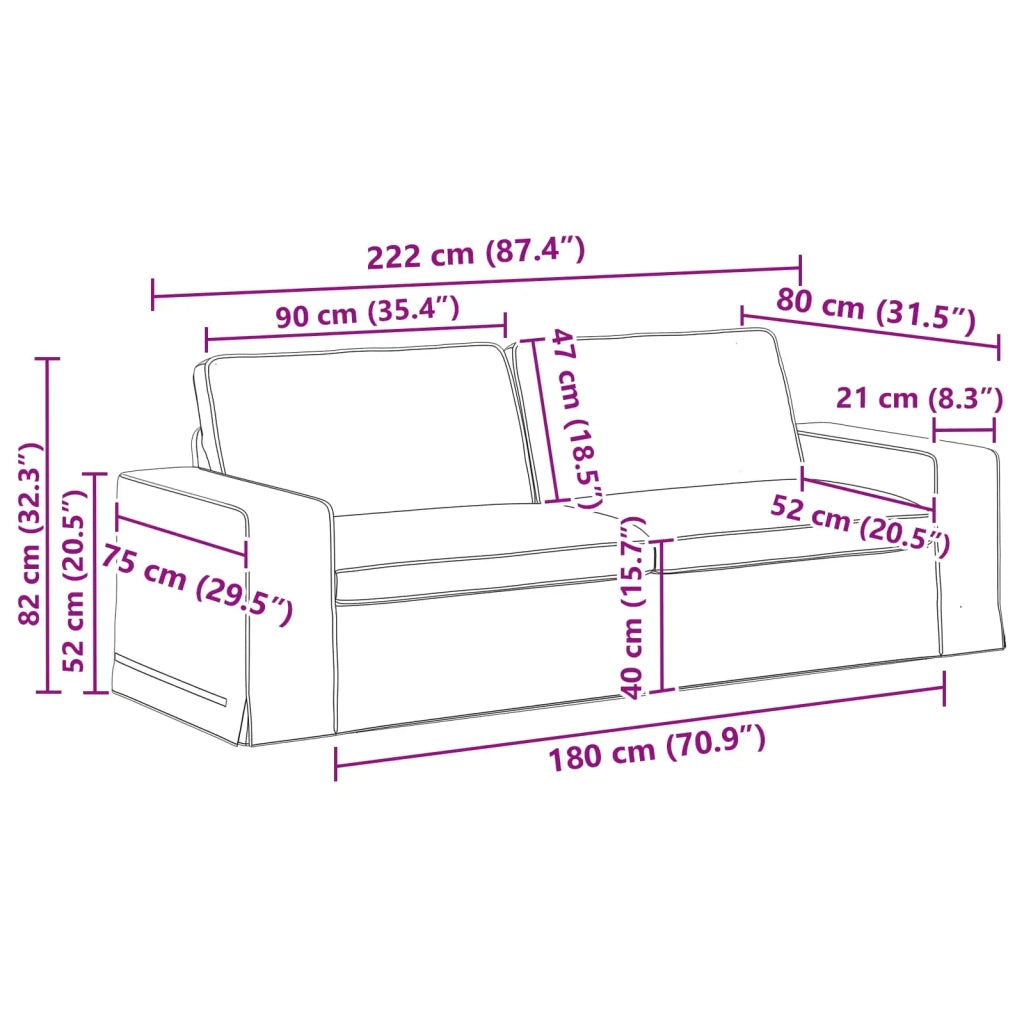 Set di divani 2 pcs Talpa 222 x 80 x 82 cm Tessuto 3407592