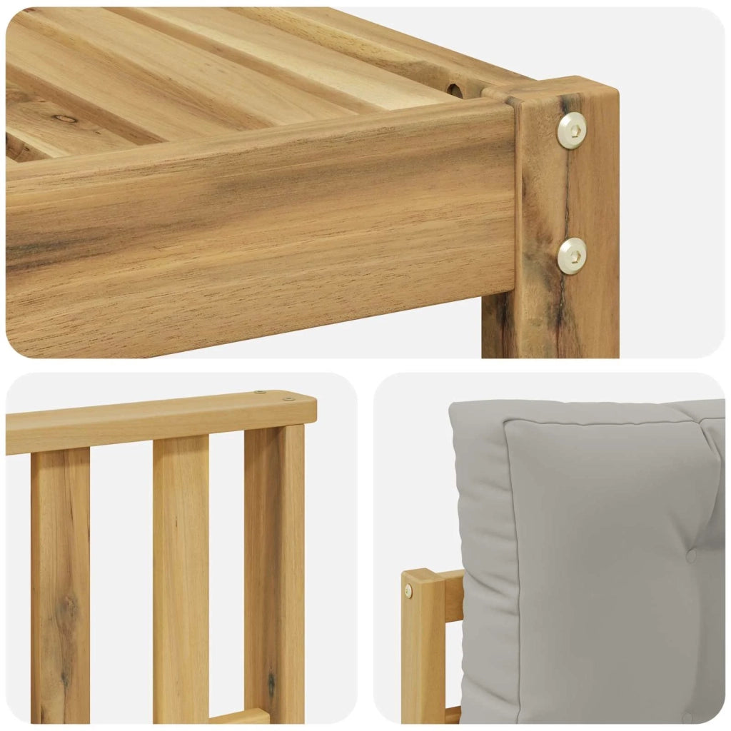 Set di divani da esterno 4 pz Bianco e Grigio Chiaro Poliestere 3386265