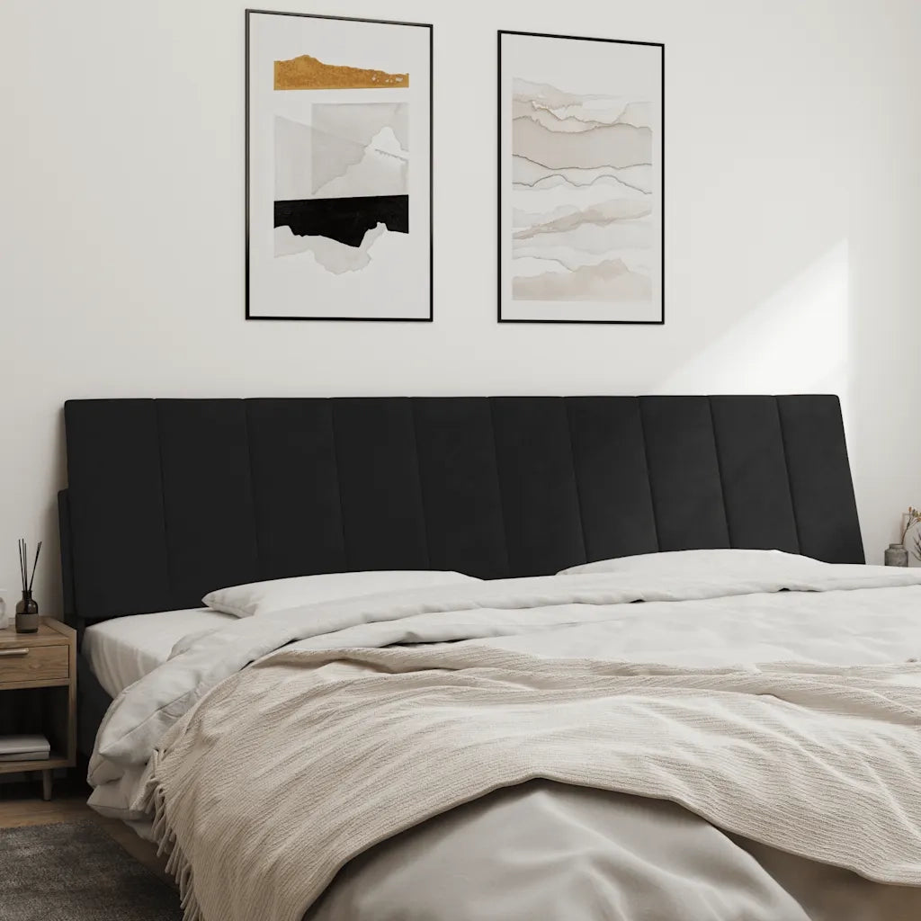 Coussin de tête de lit Hanko noir 200 cm velours