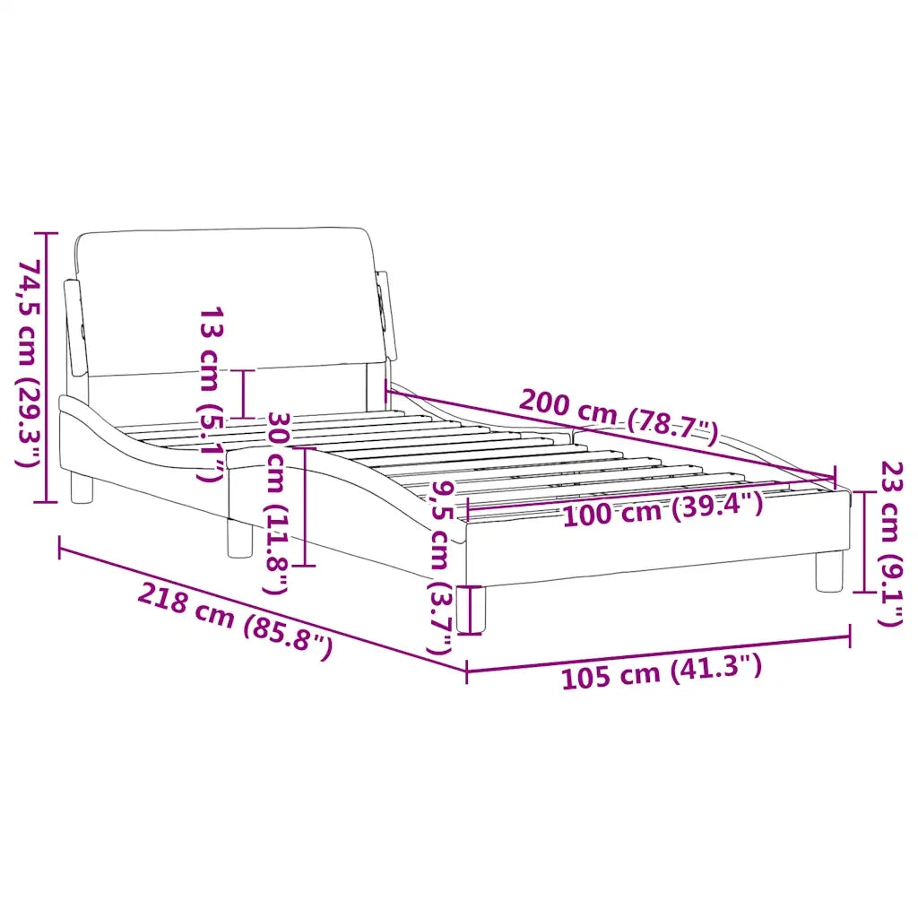 Giroletto-Struttura Letto Dover Grigio Chiaro 100x200 cm Tessuto
