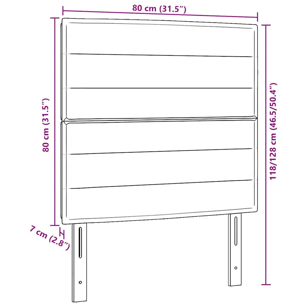 Testiera | Testata Grigio scuro 80 cm Tessuto