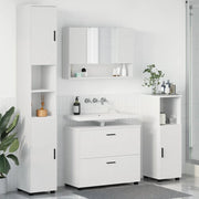 Set di mobili per il bagno con cassetto con porta 4 pcs Bianco