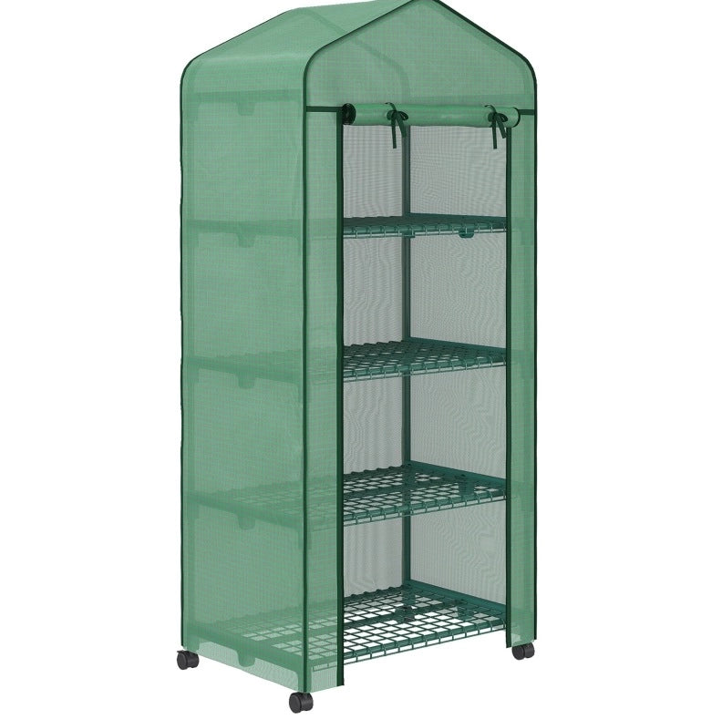SERRA Mini 69x50x165 cm Verde in Acciaio con 4 ripiani