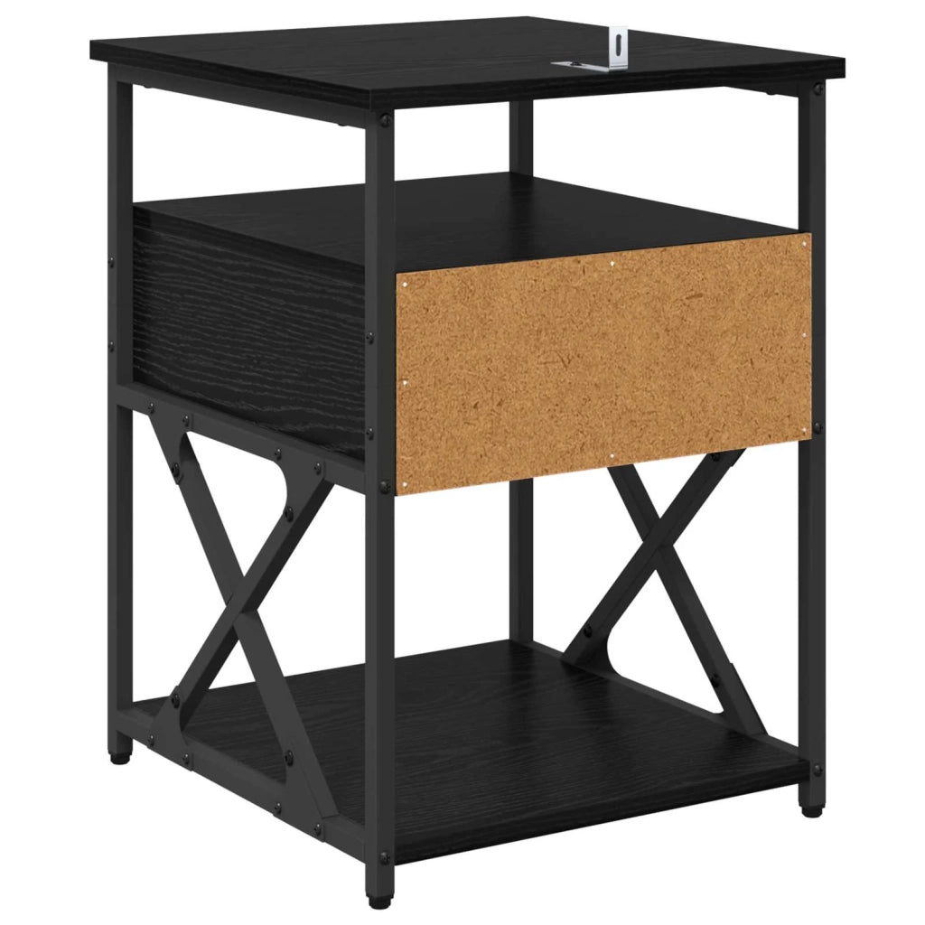 Armadio da Notte Rovere Nero 40 x 42 x 55 cm Legno multistrato 881885