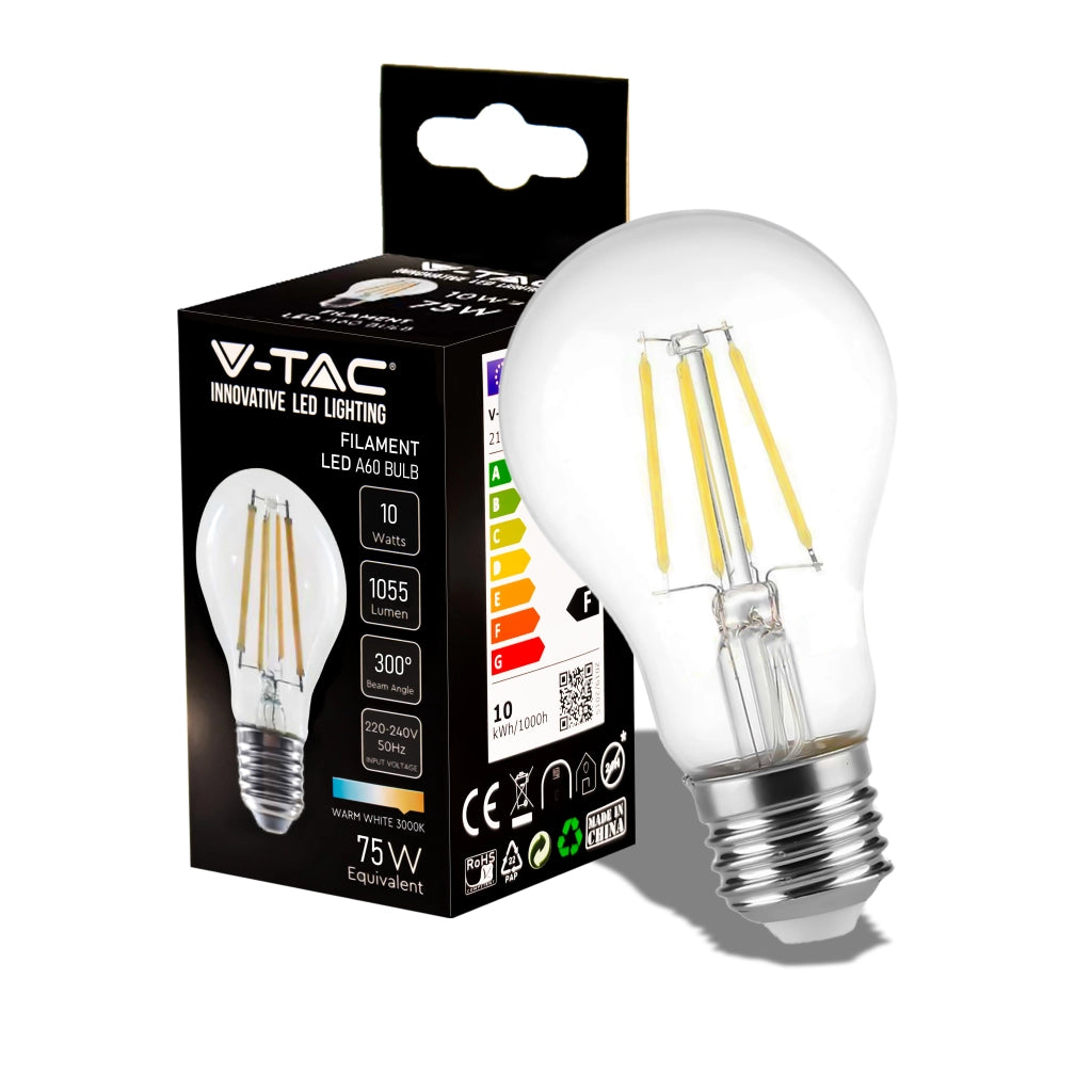 10W A60 LED FILAMENT BULB 3000K E27