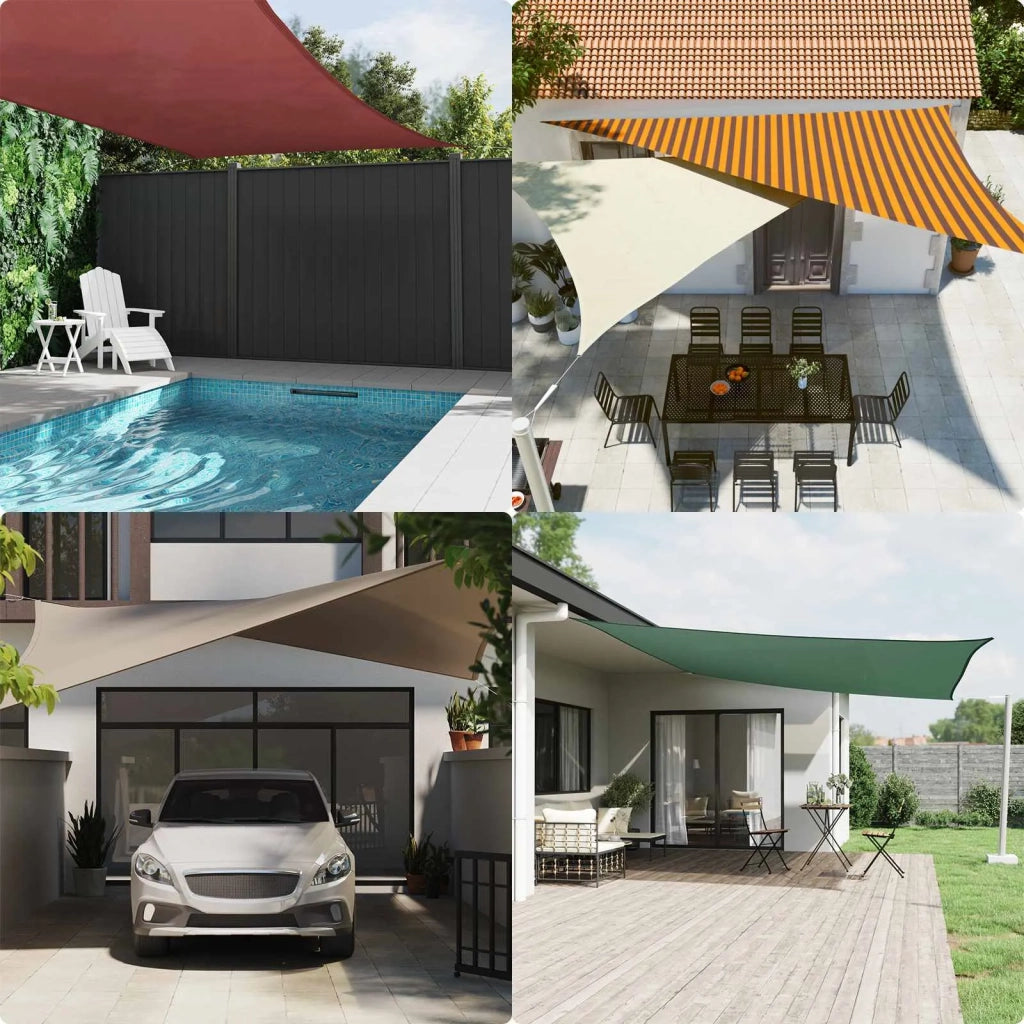 Vela Parasole | Telo Ombra | Vela da ombra solare Arancione e Marrone 5 x 2,5 m