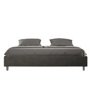 BS COM Letto contenitore imbottito 180x200 microfibra grigio