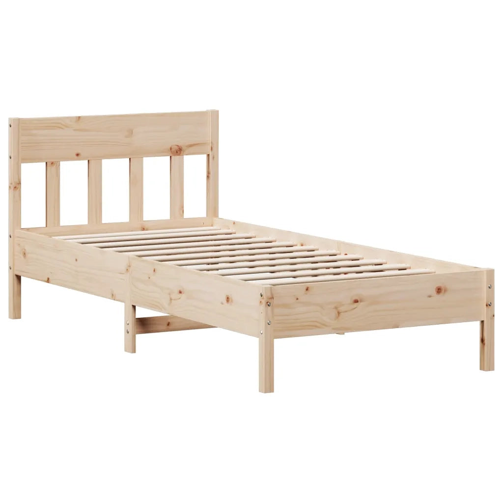 Letto senza Materasso-Struttura Letto 75x190 cm in Legno Massello Pino 109160