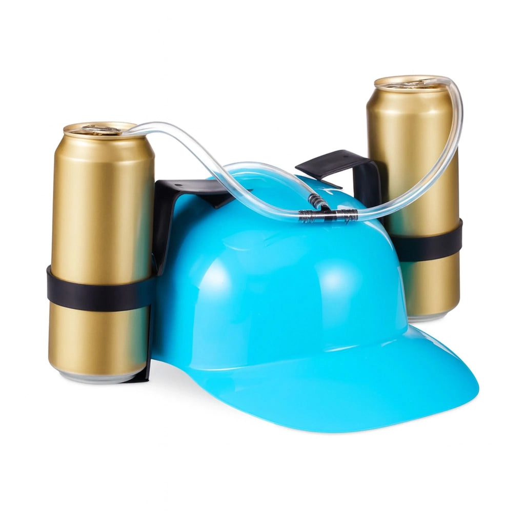 Elmetto porta bevande per festa di carnevale con 2 porta lattine 13 x 32 x 28 cm in plastica multicolore 13_0017822