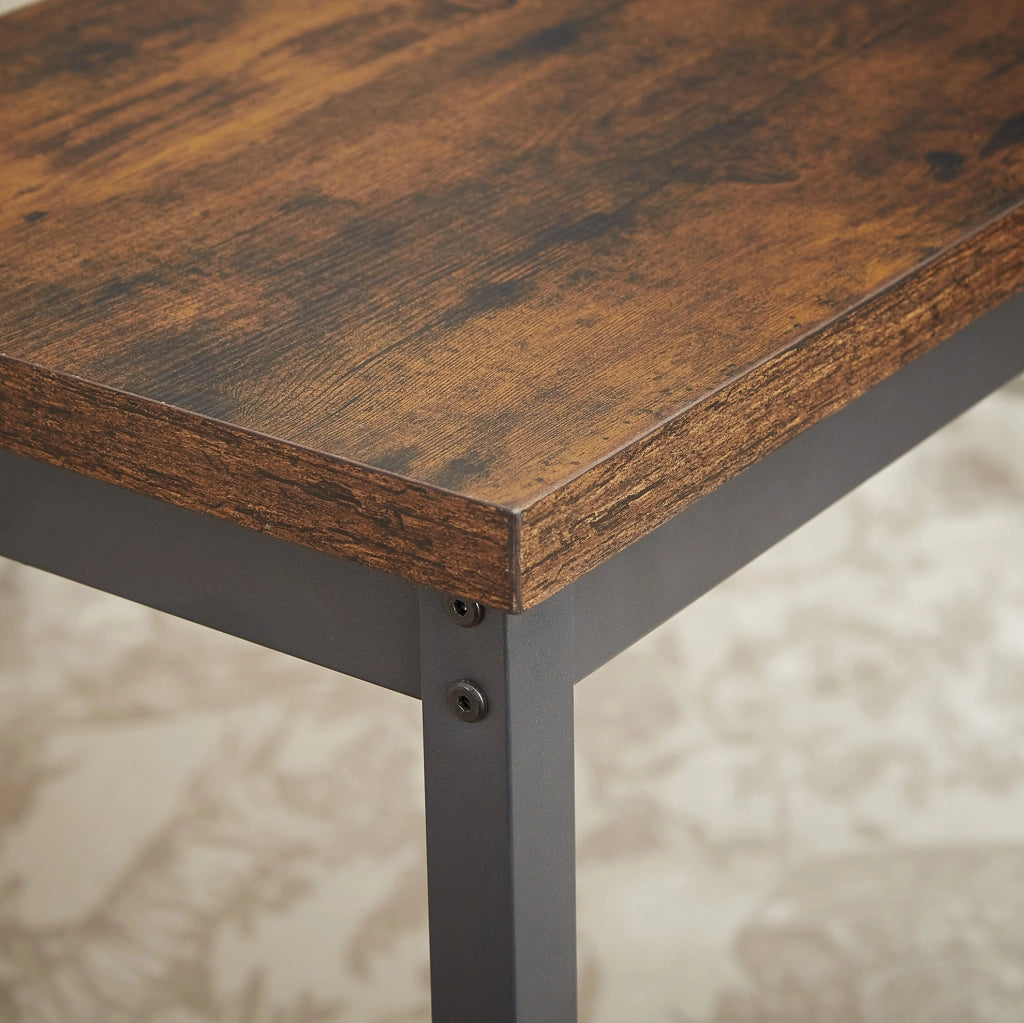 TAVOLO BAR 160x40 cm con 3 sgabelli, marrone rustico e nero