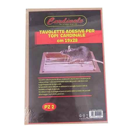 TAVOLETTE ADESIVE PER TOPI CARDINALE 19x28 cm - Conf. 2 pezzi - CARDINALEYPP