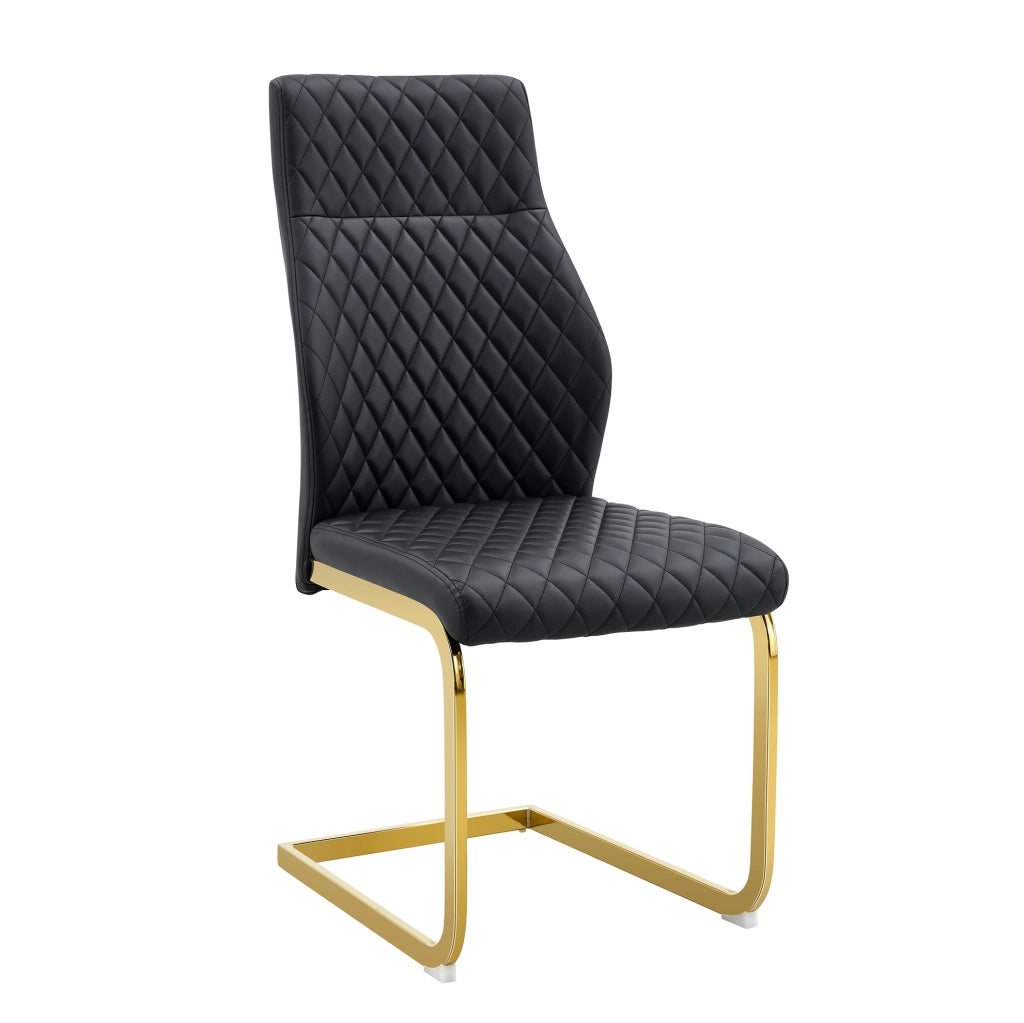 Set tavolo rotondo in vetro temperato e sedie nero oro