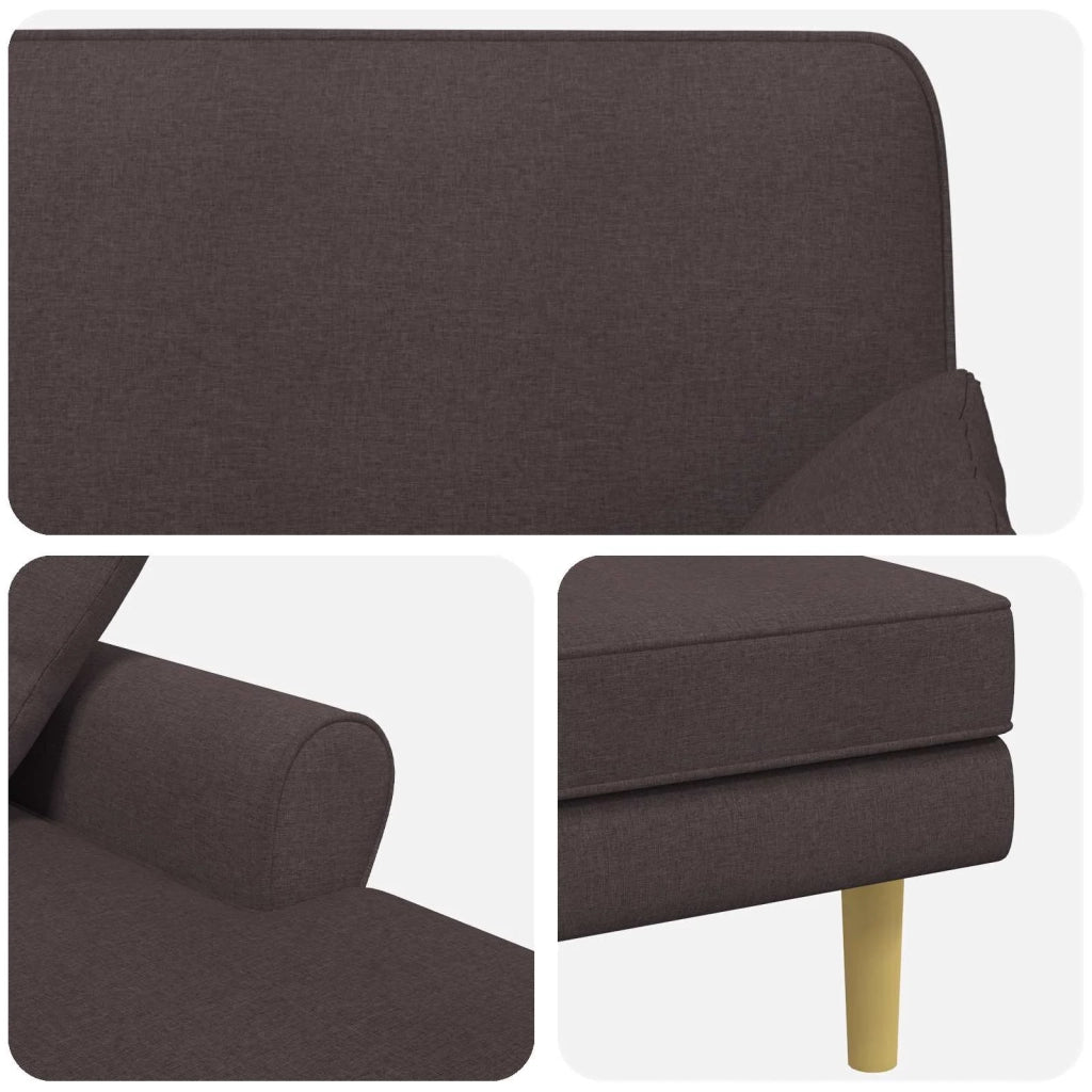 Chaise longue Marrone Scuro Tessuto 42048085