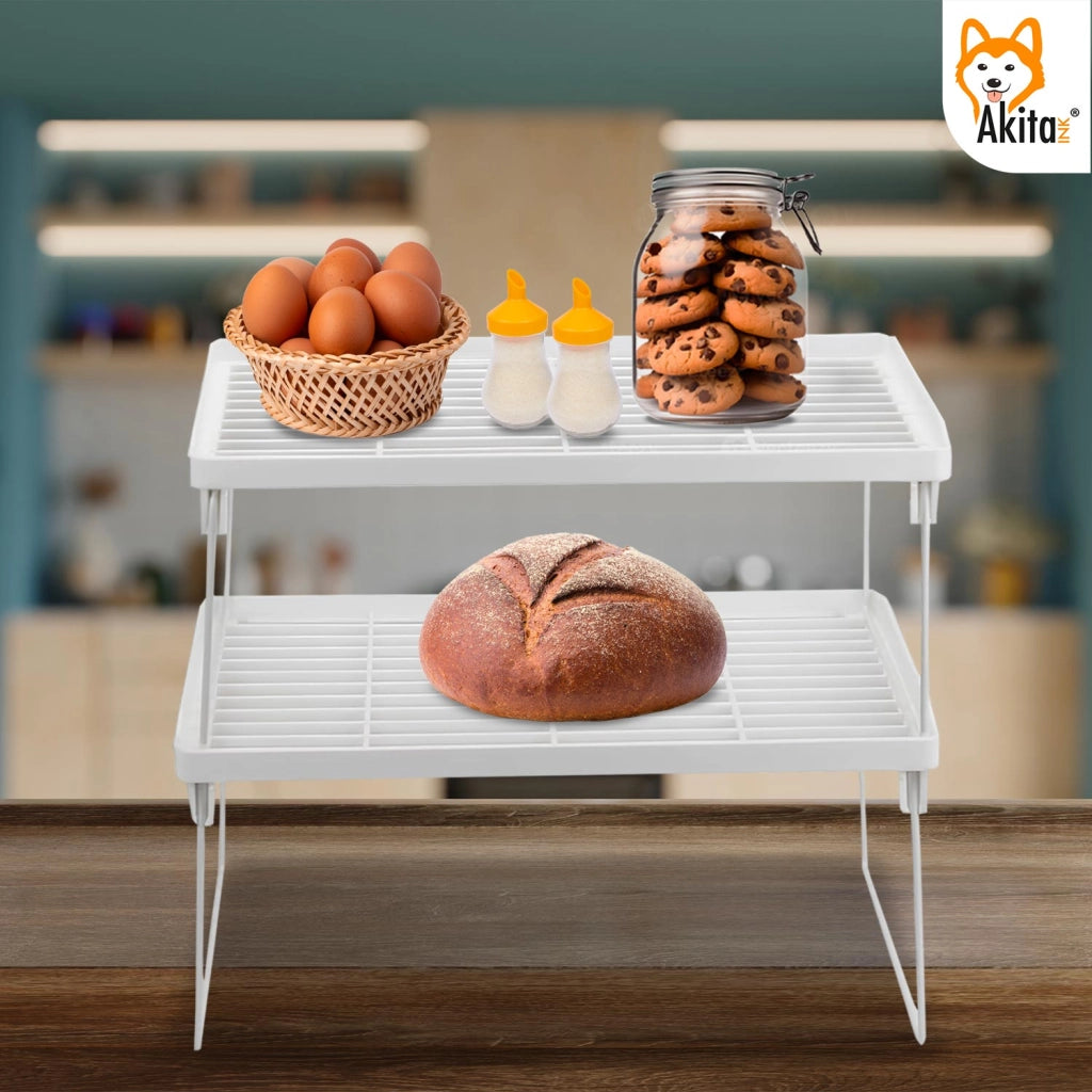 Set 4 Scaffali Portaspezie Akitaink Impilabili Bianchi