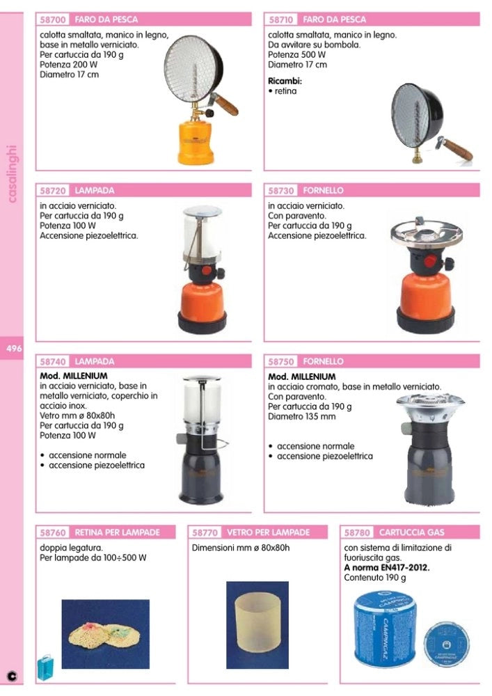 1pz lampada 100w eurocamping millenium acc. piezo cod:ferx.4568