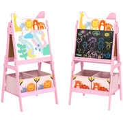Cavalletto double face con 2 scaffali ¨C Xylo ¨C Rosa, 49x53,5x113 cm