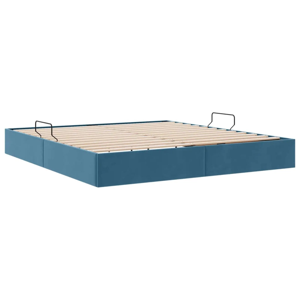 Letto ottomano con archiviazione Blu Scuro 180 x 200 cm Velluto 3442902