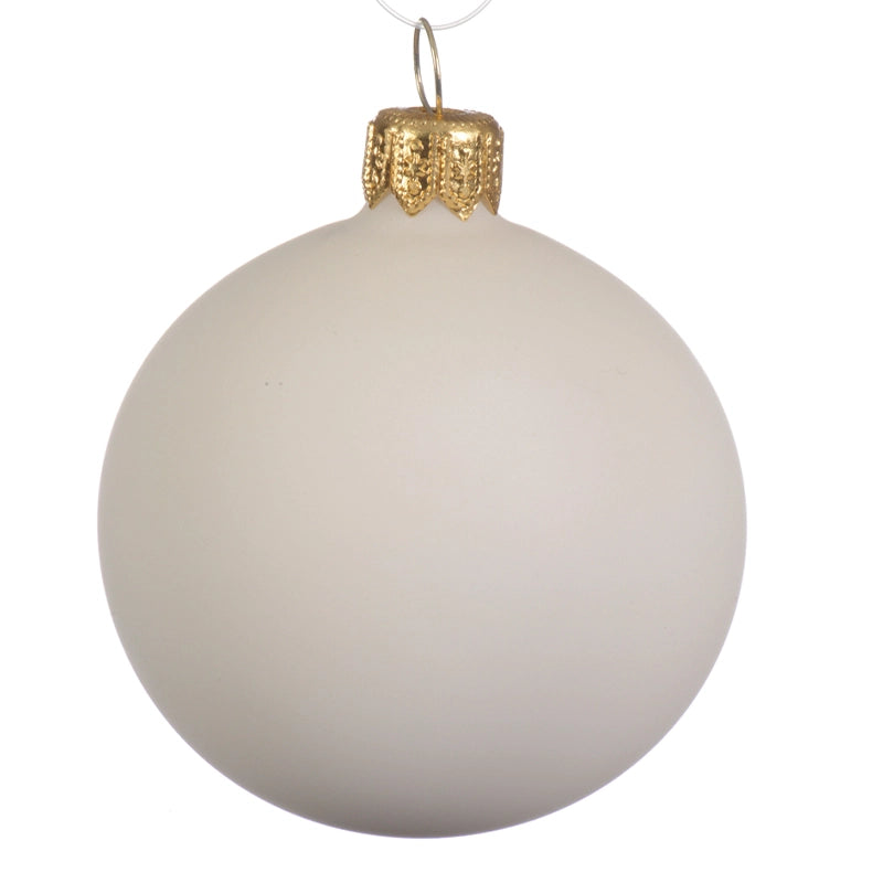 Box 4 Palline Vt Bianco Latte Opaco 10 Cm