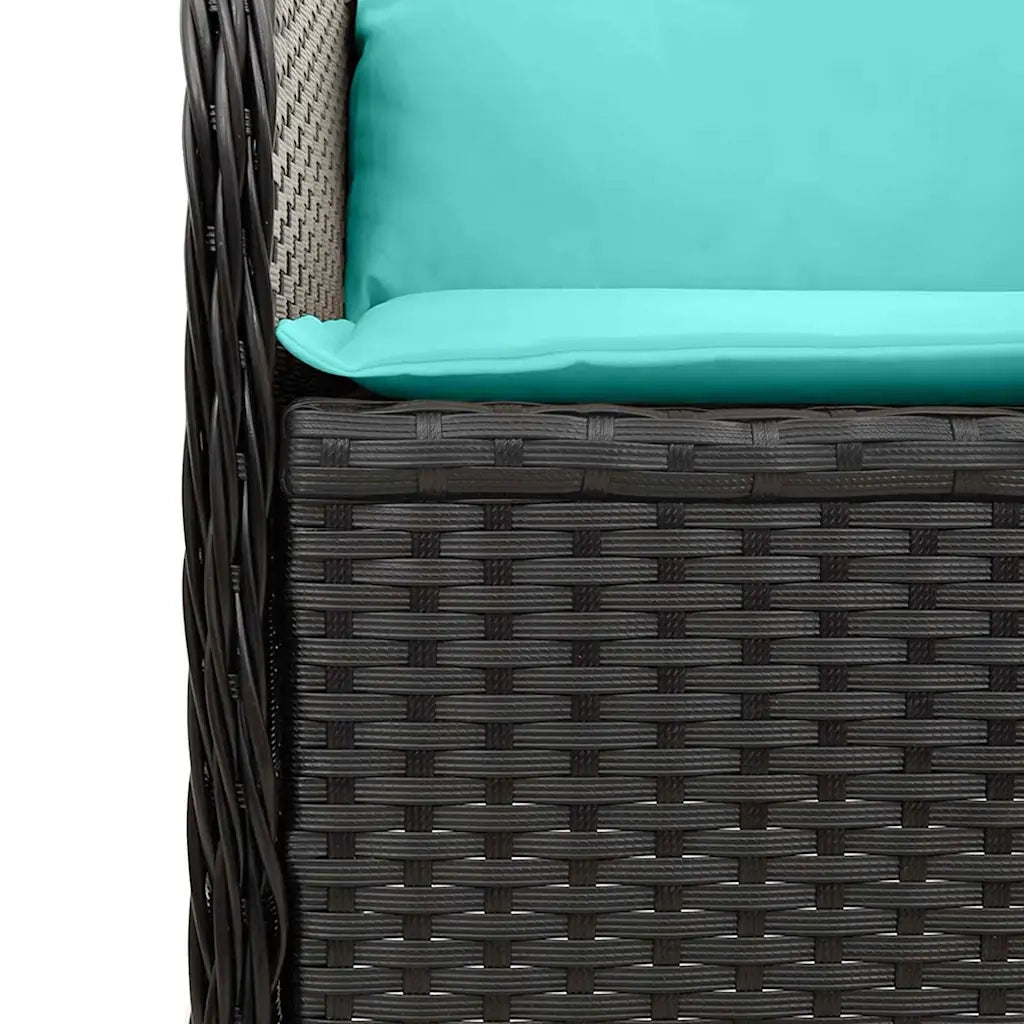 Panchina da giardino Nero polyrattan 3394457