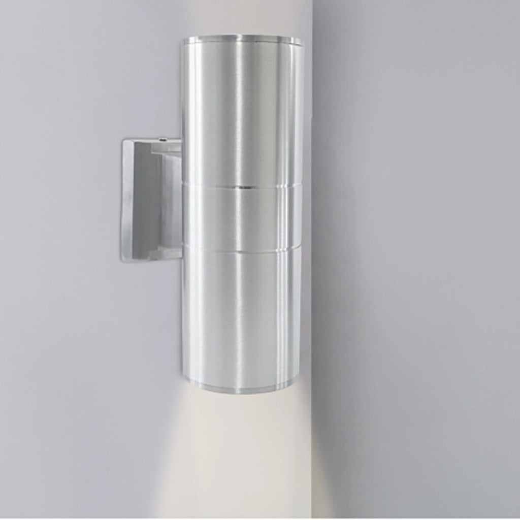 APPLIQUE DA PARETE LED LAMPADA ESTERNO DESIGN MODERNO ALLUMINIO ARGENTO SILVER
