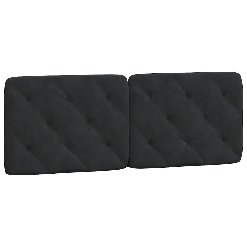 Coussin de tête de lit noir 120 cm velours