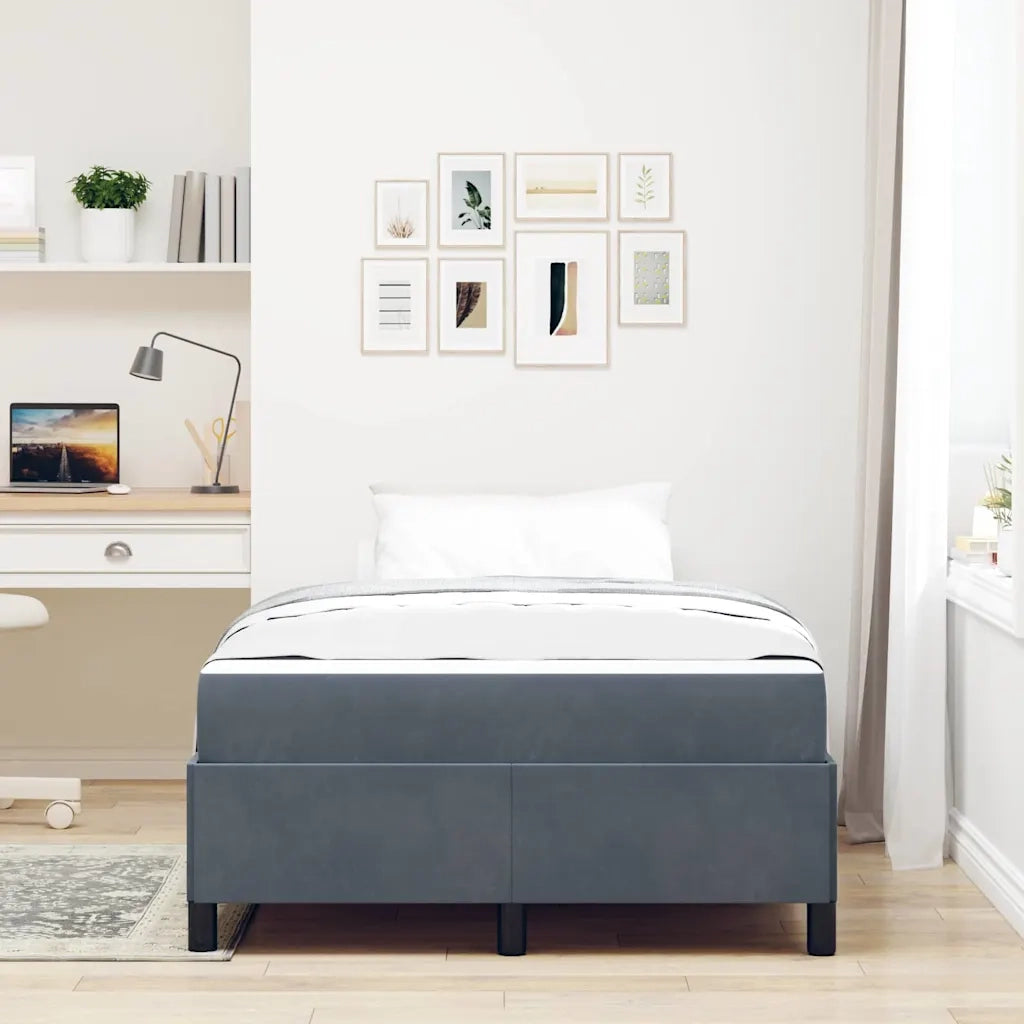Letto matrimoniale | Letto per adulti | Struttura del letto Grigio scuro 120 x 200 cm Tessuto