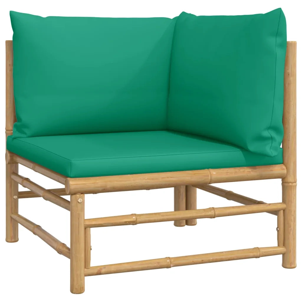 Set Salotto da Giardino 8pz con Cuscini Verdi Bambù 3155158