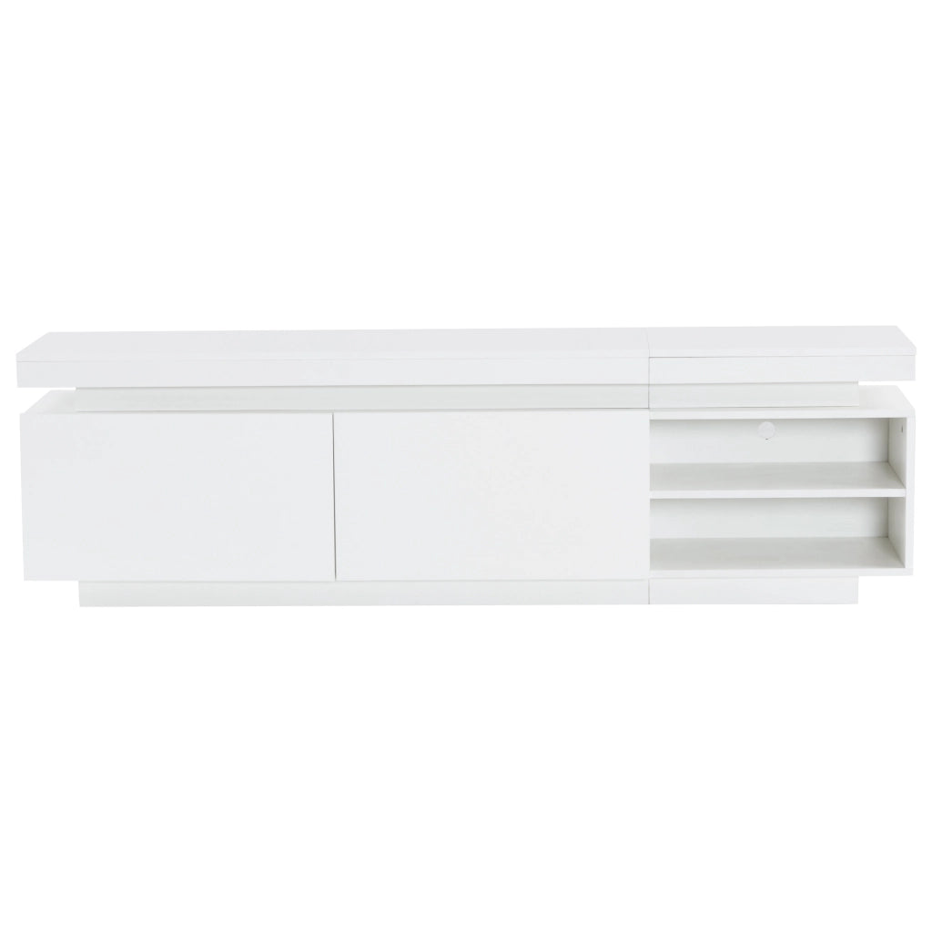 Mobile TV bianco lucido 170 cm con illuminazione LED