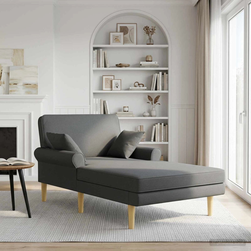 Chaise longue Grigio Scuro Tessuto 42048082
