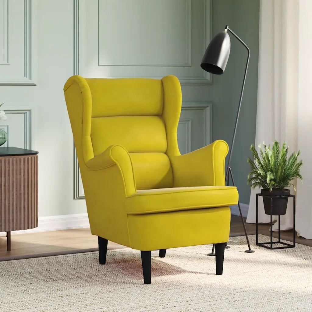 Poltrona Giallo Senape in Velluto