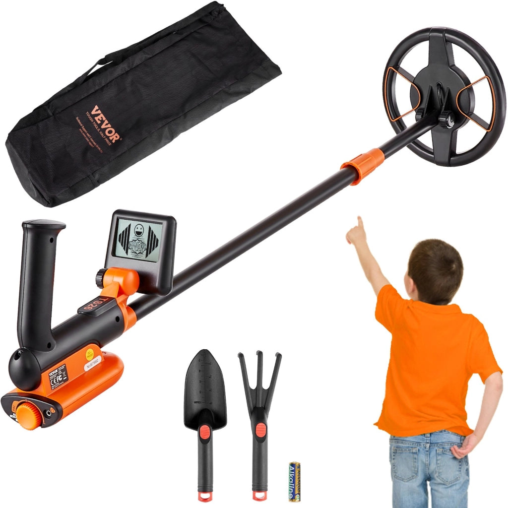 Metal Detector per Bambini TS26 Rilevatore di Metalli Sottoterra Asta Regolabile 66-91cm Bobina IP68 Diametro 15,2cm 7,6-9,6V Portatile