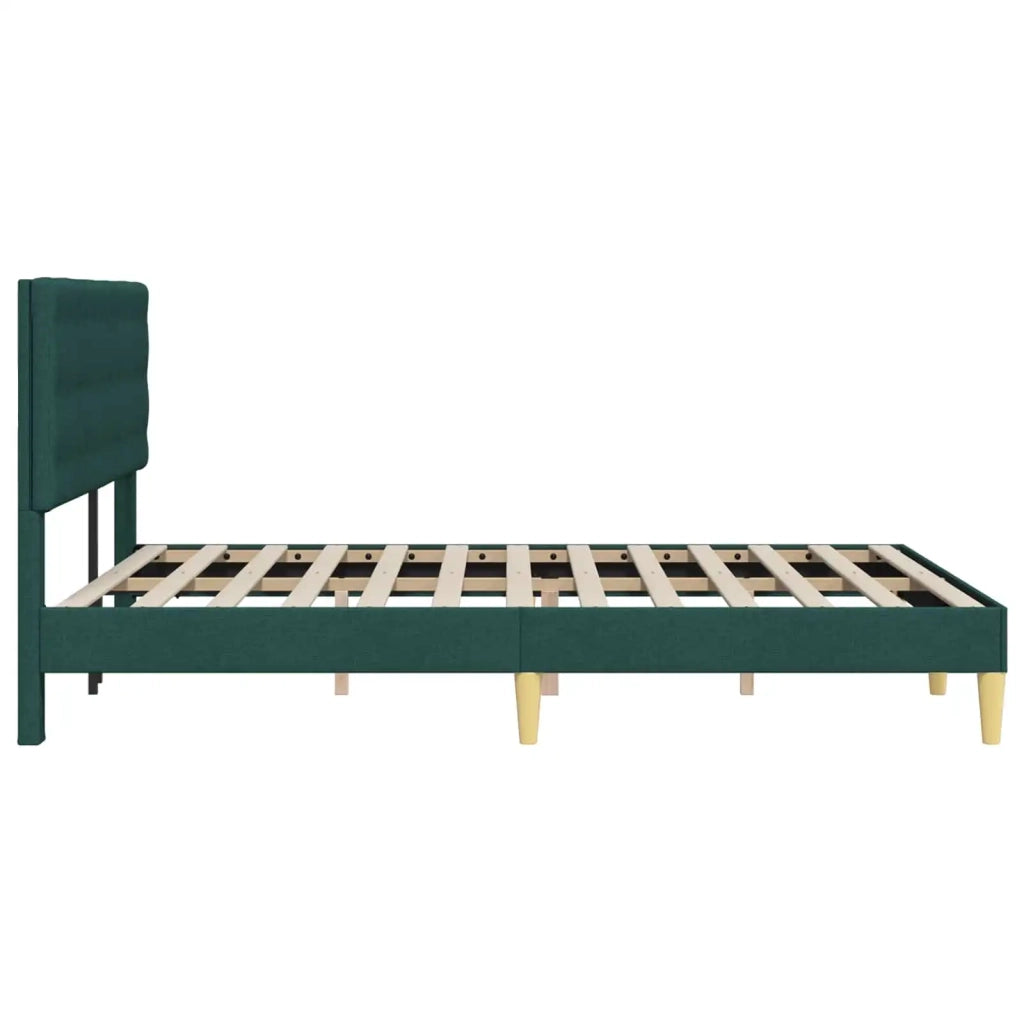 Letto matrimoniale | Letto per adulti | Struttura del letto Verde Scuro 140 x 200 cm Tessuto