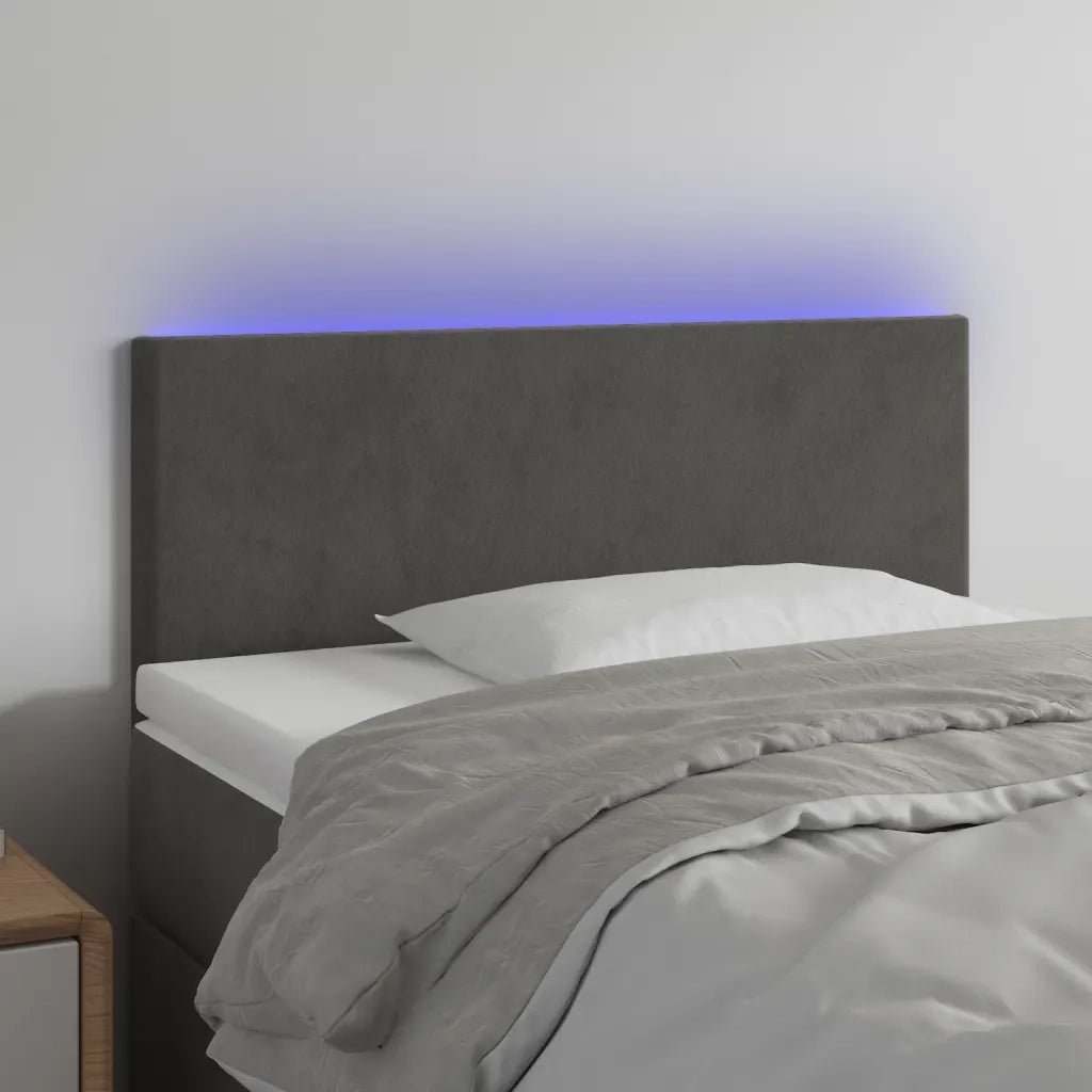 Testiera | Testata a LED Grigio Scuro 80x5x78/88 cm in Velluto