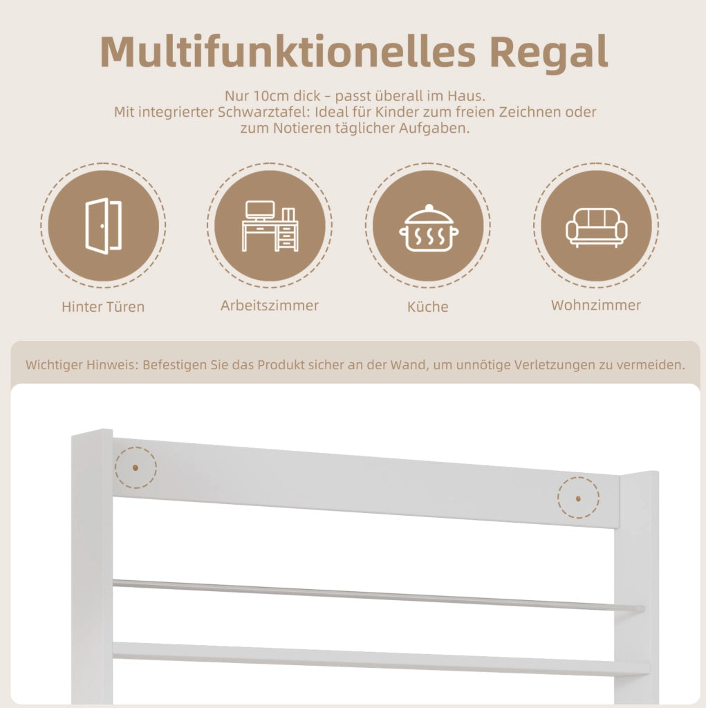 Set scrivania con 5 cassetti e libreria con lavagna 120x45x74 cm; bianco